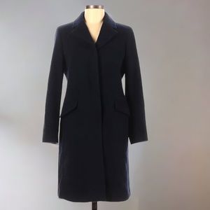 Brooks Brothers 346 Women dark blue  Wool/Cashmere blend Coat.  Sz 8 US Petite